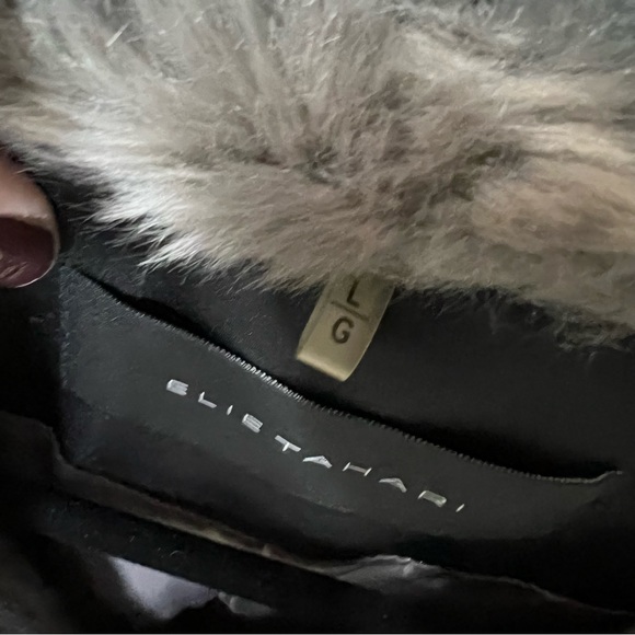 ELIE TAHARI Tara Gray Faux Fur Jacket, L - Picture 10 of 12